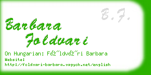 barbara foldvari business card